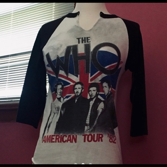THE WHO - AMERICAN TOUR 82 AUTH. VINTAGE ROCK BASEBALL TEE - OG T-SHIRT (repost) - Picture 2 of 3